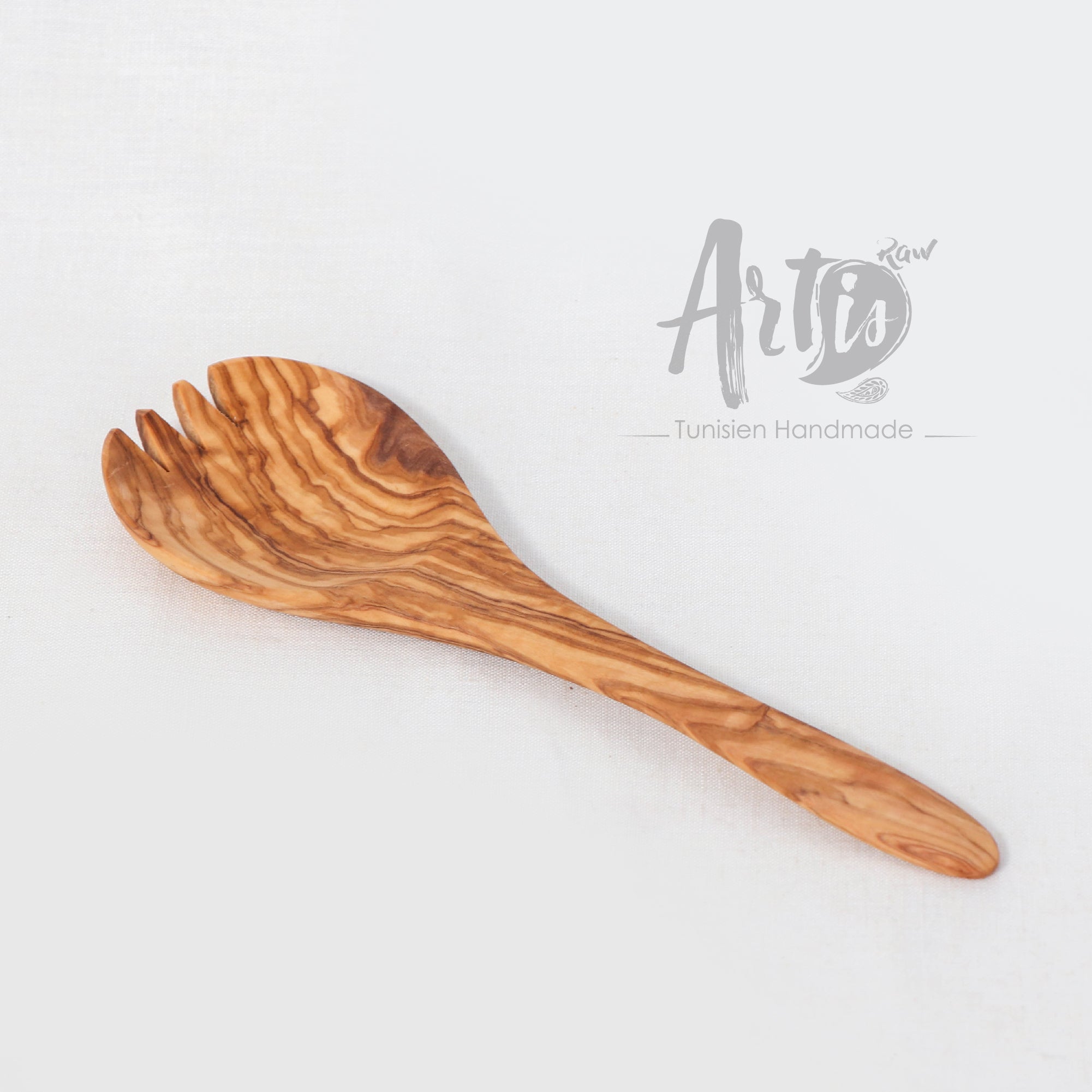 Exquisite wooden spork handmade from premium olive wood, a standout piece in any wooden flatware collection. Perfect for both casual and formal settings, its unique grain patterns and natural durability make each spork not only a functional serving utensil but also a work of art that adds warmth and elegance to your table.